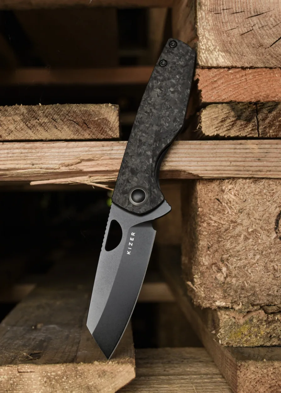 Kizer Knives Sparrow TI Marble, CF Grey, Taschenmesser