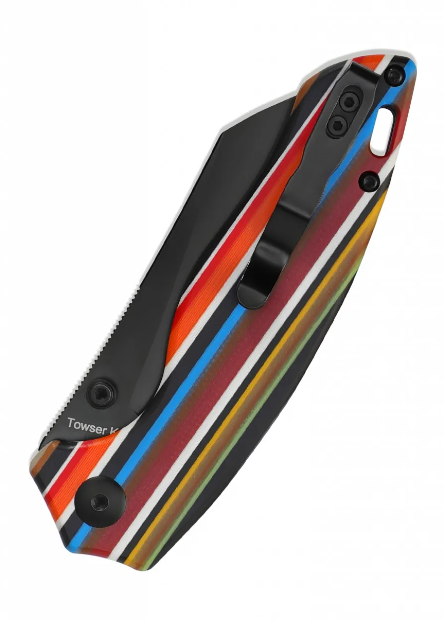Kizer Knives TOWSER K, Serape, G10-Griff, schwarze Klinge, Taschenmesser