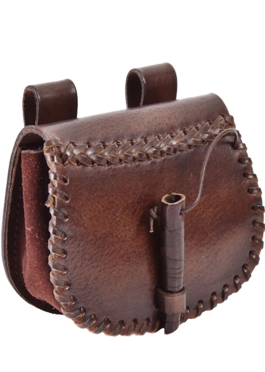 Kleine Gürteltasche aus Leder, Braun
