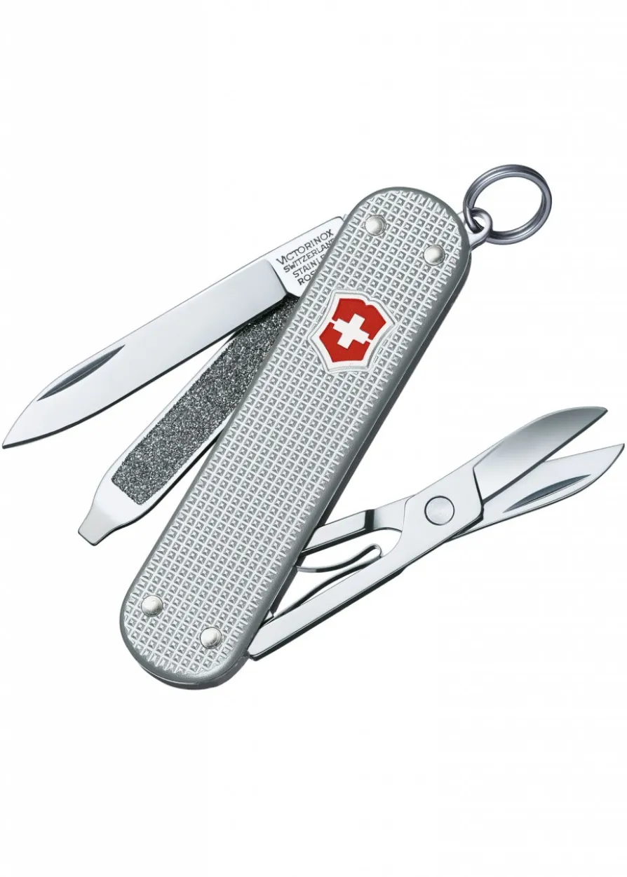 Kleines Taschenwerkzeug Classic Alox, Silber, gerippt