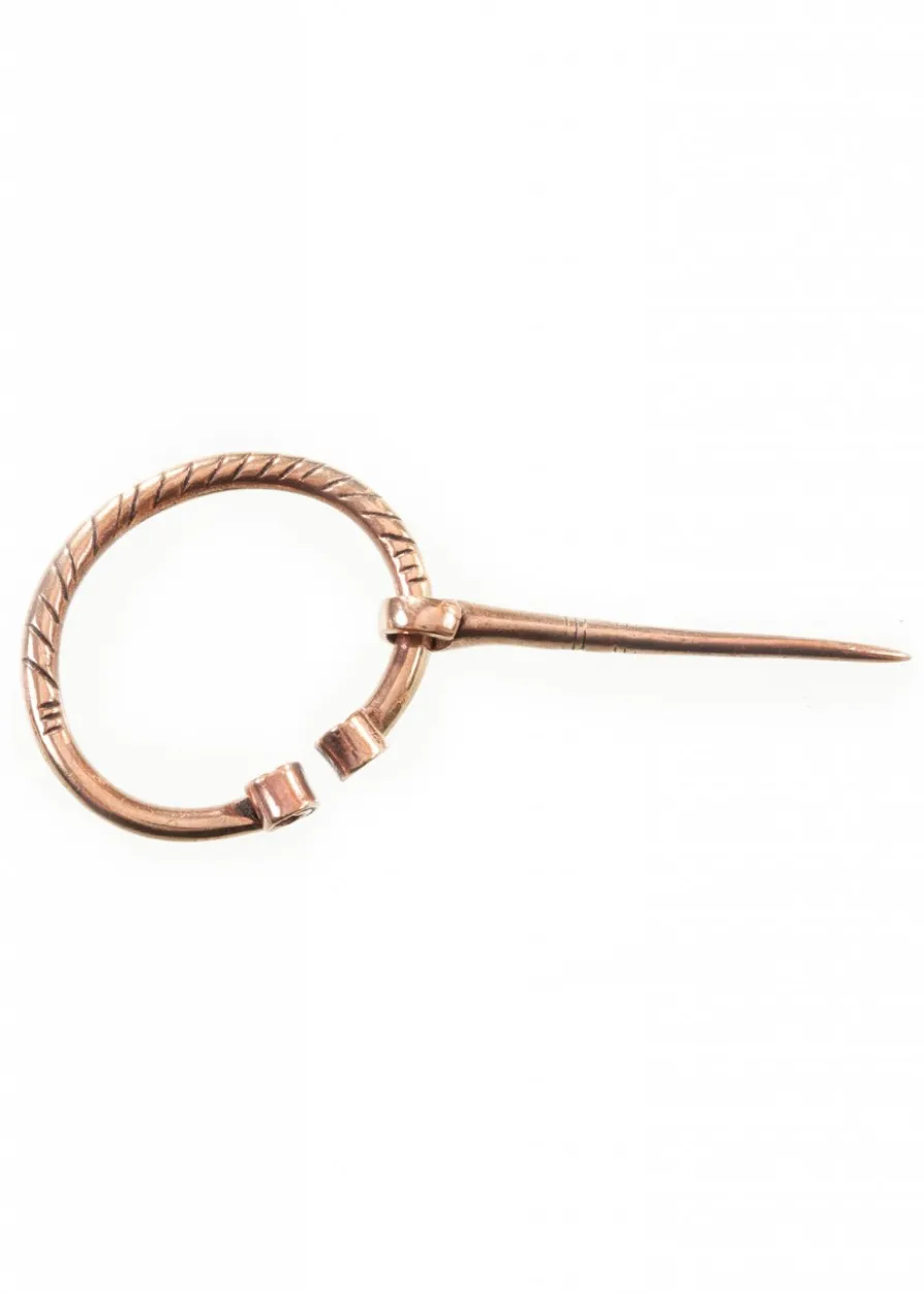 Kleine Wikinger Fibel mit Verzierung, Bronze