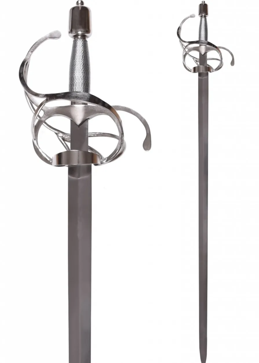 Korbrapier mit breiter Klinge, drahtumwickelter Griff