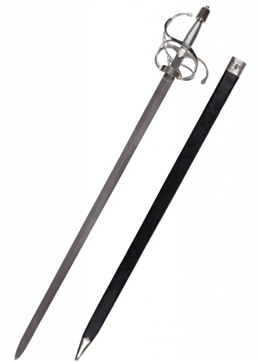 Korbrapier mit breiter Klinge, drahtumwickelter Griff