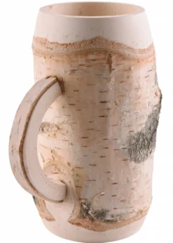 Krug mit Henkel, Birkenholz, ca. 0,5 Liter