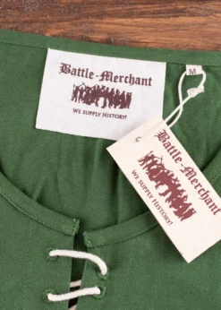 Kurzärmelige Cotehardie Ava, Mittelalterkleid, grün