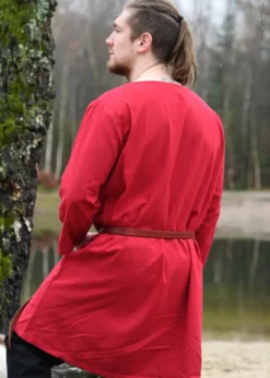 Langarm-Tunika aus Baumwolle, rot