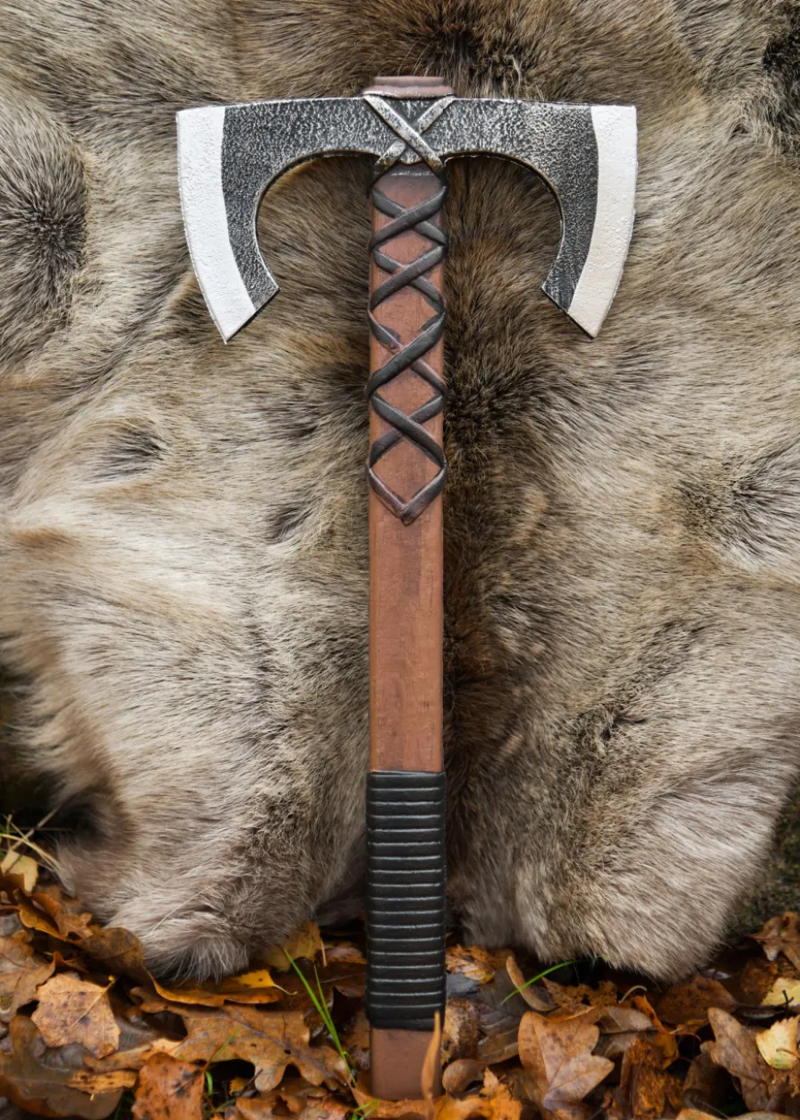 LARP Wikinger Doppelaxt Jorvak, Polsterwaffe, 42 cm