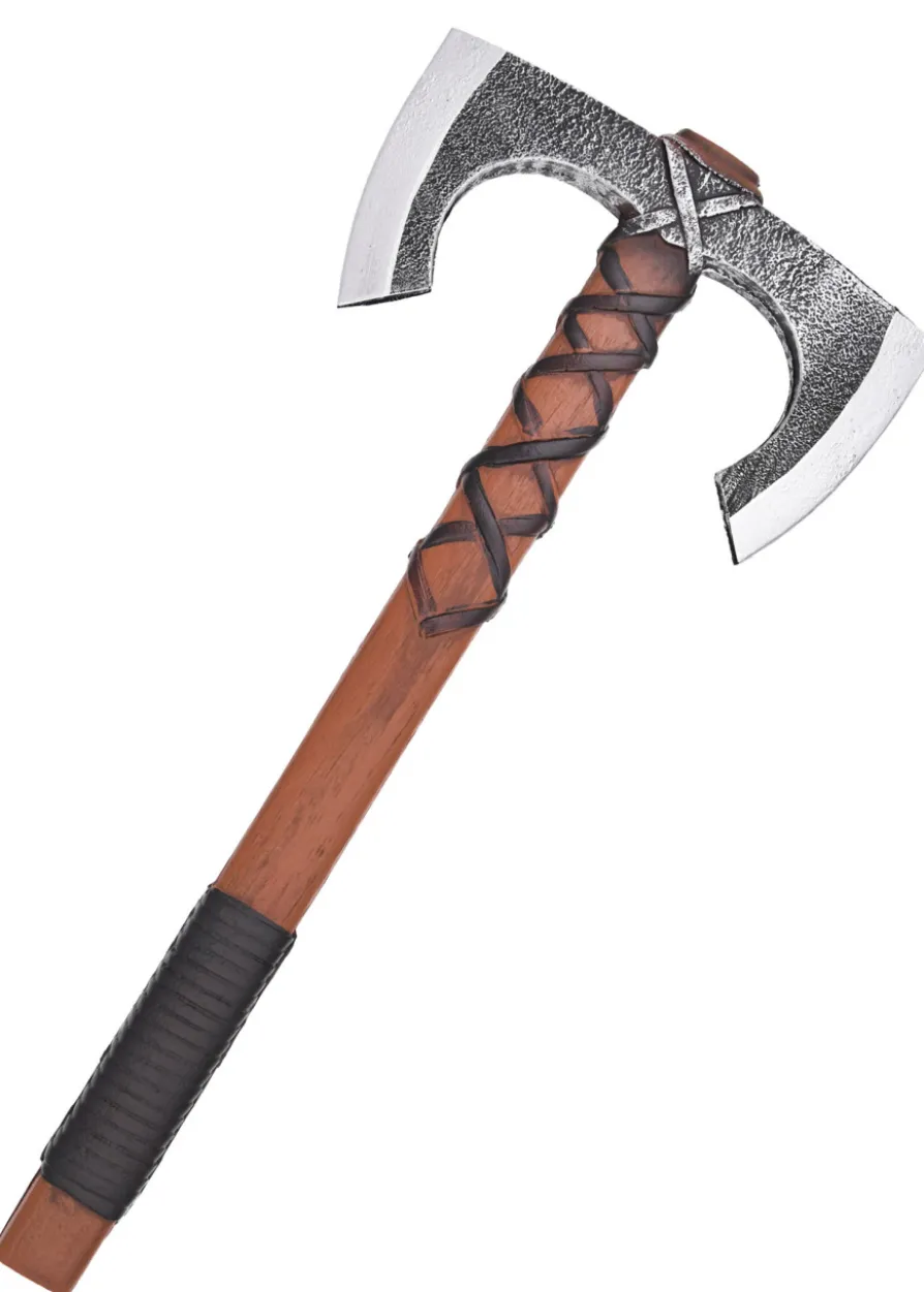 LARP Wikinger Doppelaxt Jorvak, Polsterwaffe, 42 cm