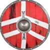 LARP Wikinger Schild Bjornir, rot/weiß, 60 cm