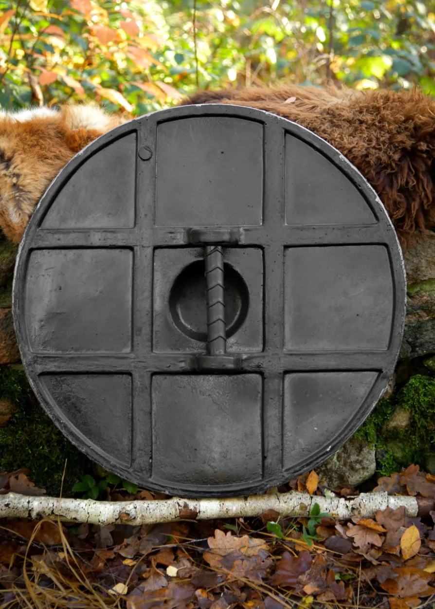 LARP Wikinger Schild Bjornir, rot/weiß, 60 cm