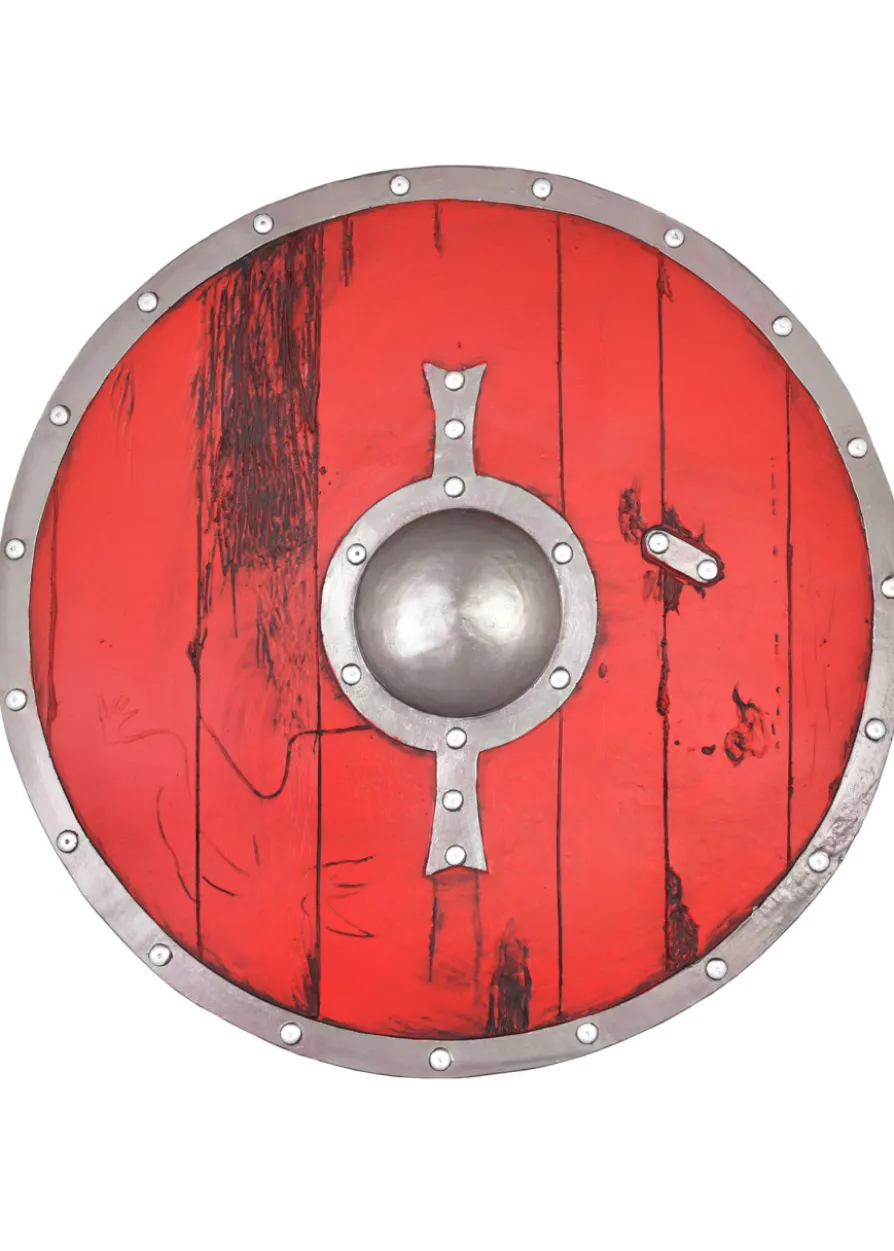 LARP Wikinger Schild Skjaldar, rot, 60 cm