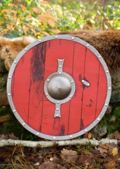 LARP Wikinger Schild Skjaldar, rot, 60 cm