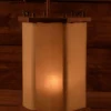 Laterne aus Holz mit Rohhaut