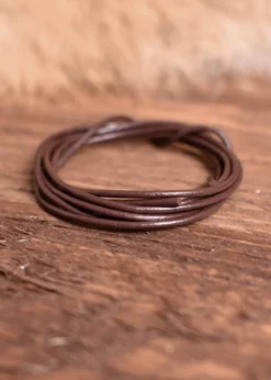 Lederband aus Ziegenleder, Rundriemen 1,5 mm, braun, 1 m