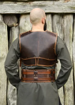 Leder Brustpanzer Arnulf, braun - Lederrüstung