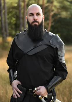Leder Kragen Balor, schwarz