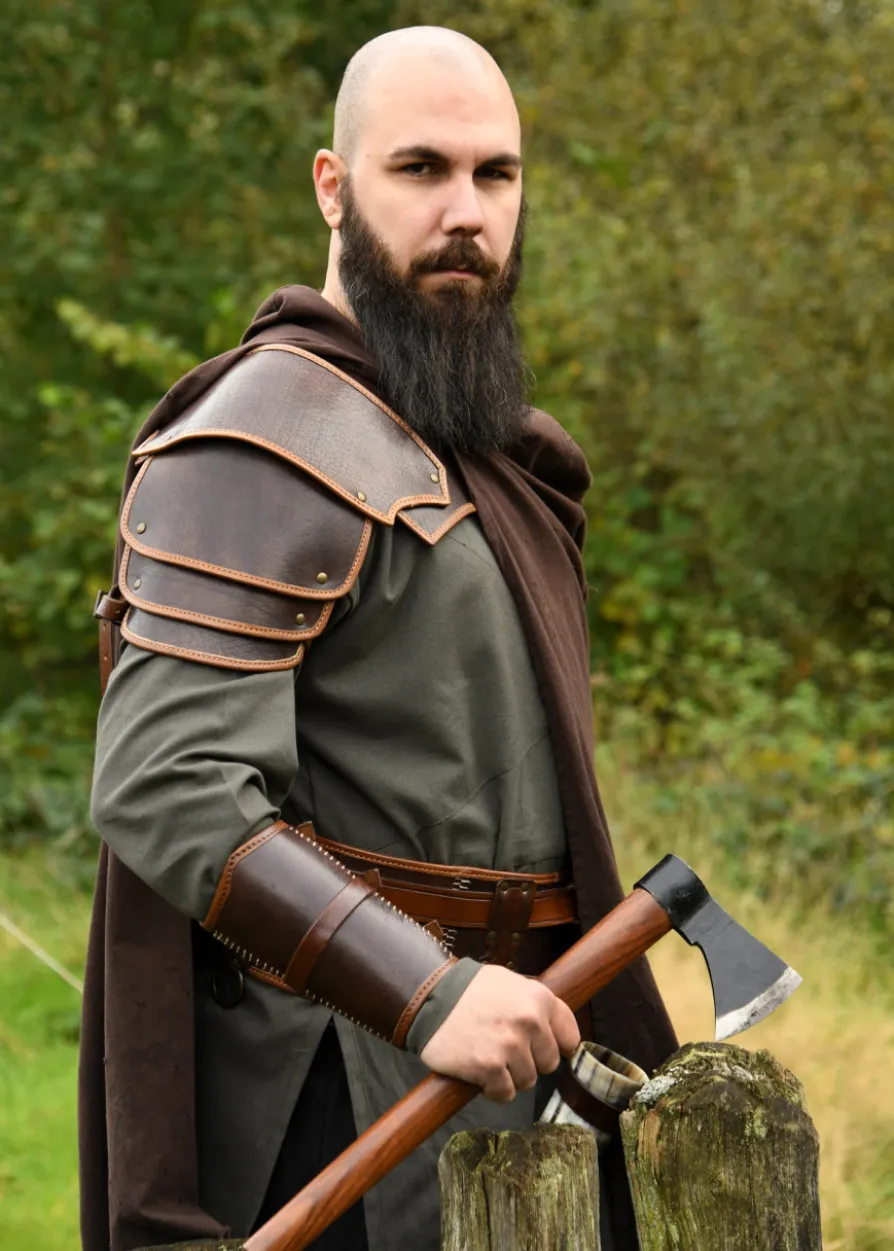 Leder Schulterschutz Arnulf, braun