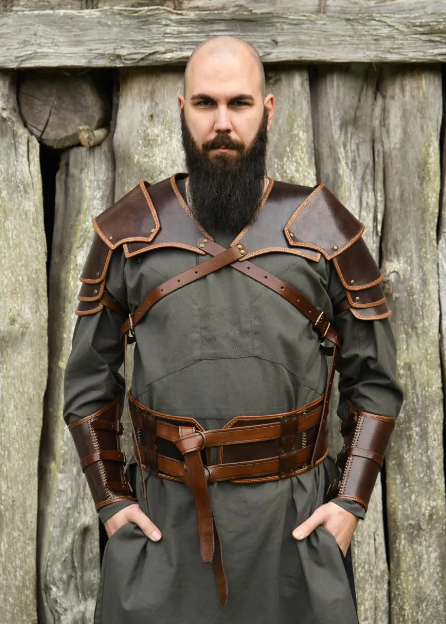 Leder Schulterschutz Arnulf, braun