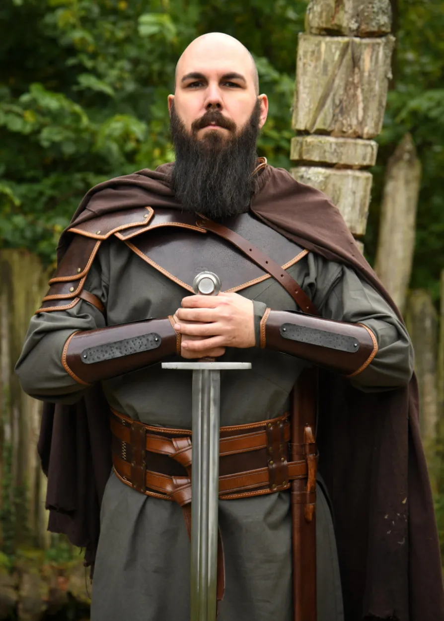Leder Schulterschutz Arnulf, braun