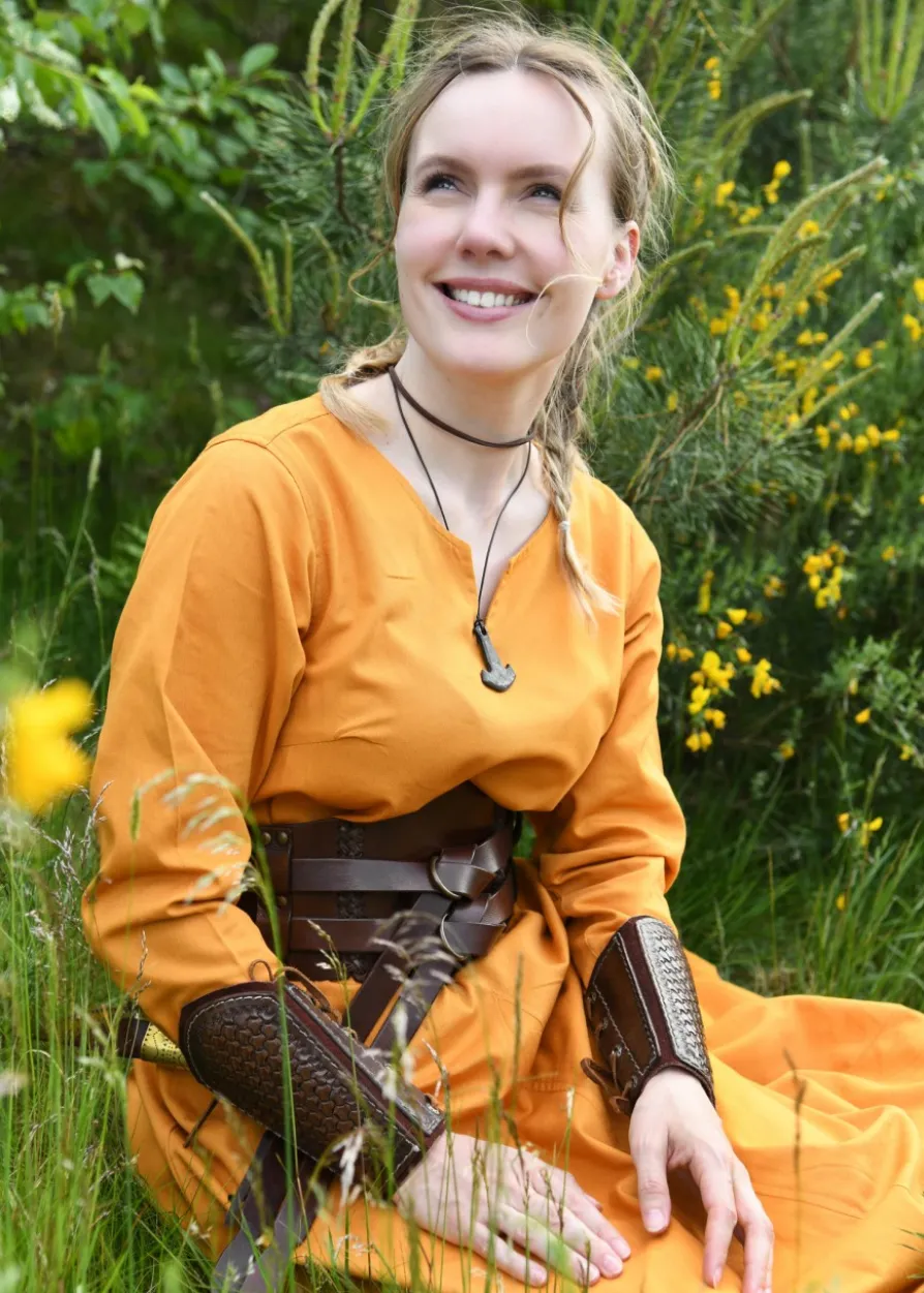 Leichtes Mittelalterkleid Milla, Wikingerkleid, senfgelb