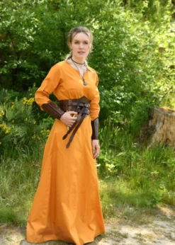 Leichtes Mittelalterkleid Milla, Wikingerkleid, senfgelb
