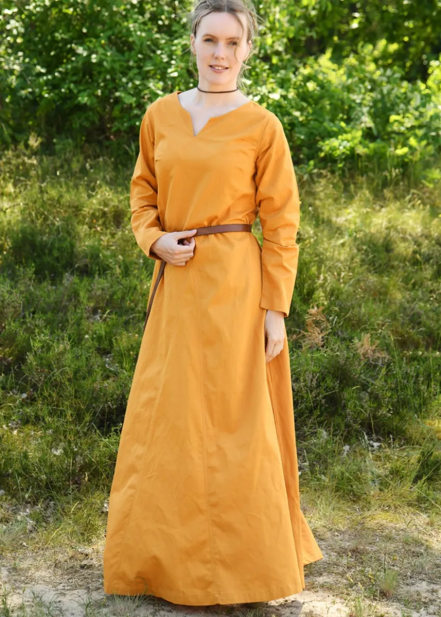 Leichtes Mittelalterkleid Milla, Wikingerkleid, senfgelb