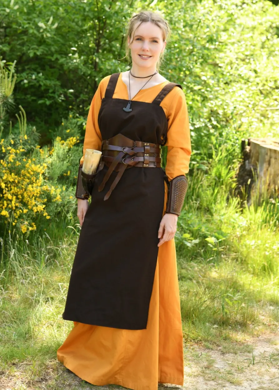 Leichtes Mittelalterkleid Milla, Wikingerkleid, senfgelb