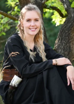 Leichtes Mittelalterkleid Milla, Wikingerkleid, schwarz
