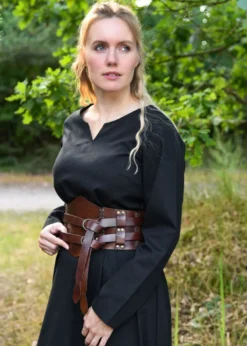 Leichtes Mittelalterkleid Milla, Wikingerkleid, schwarz