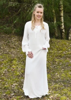 Leichtes Mittelalter Unterkleid mit Crinkleeffekt, weiß