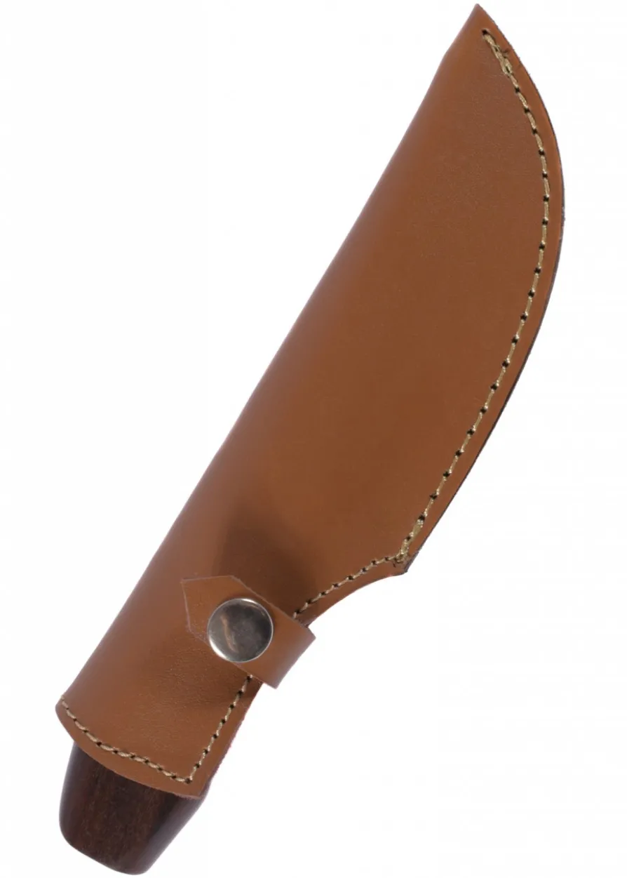 Messer mit Griff aus Holz, ca. 20 cm, Lederscheide