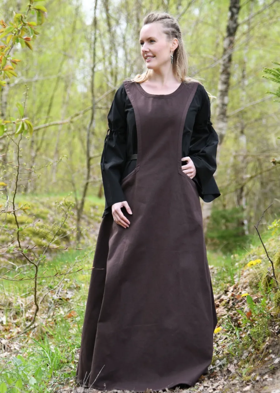 Mittelalter-Überkleid, Surcot Andra, braun