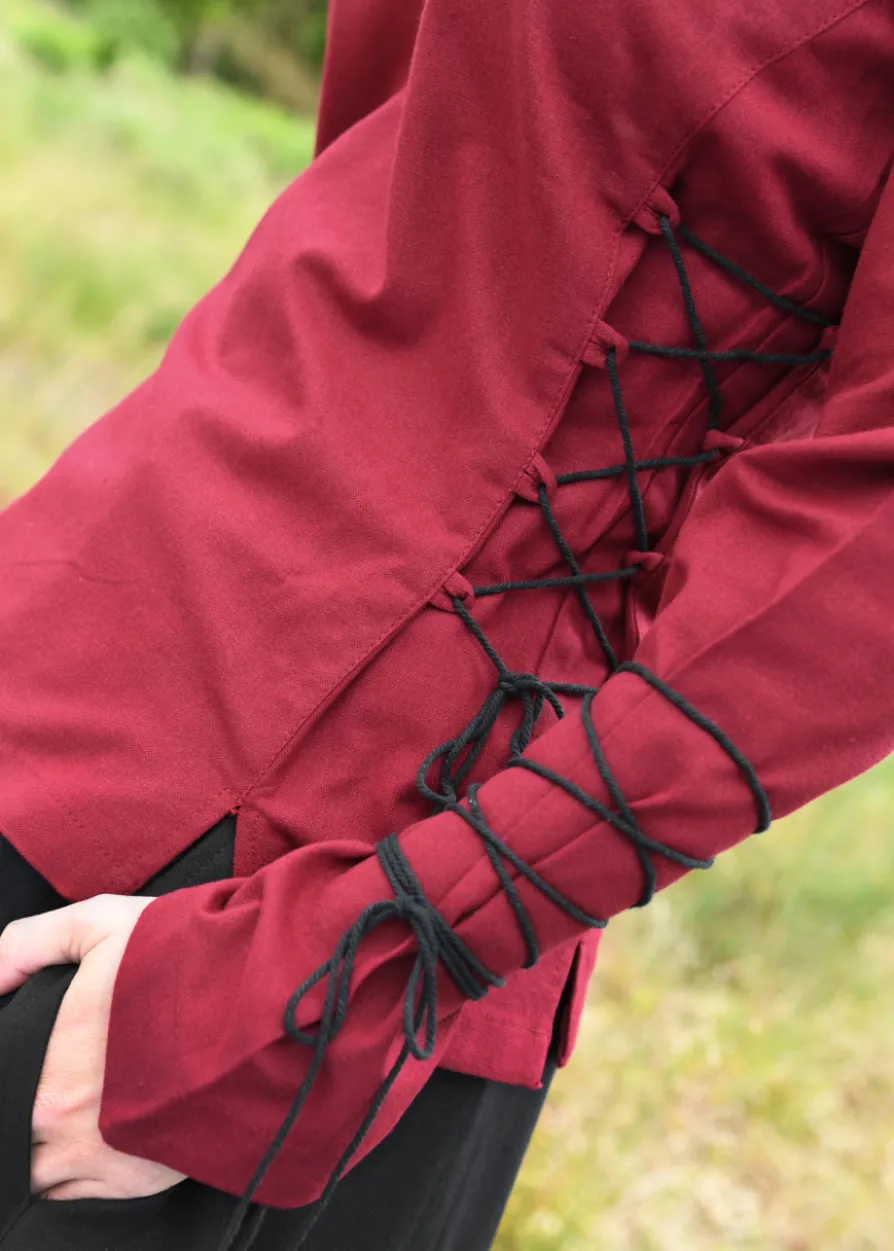 Mittelalter Bluse Aila mit Schnürung, weinrot