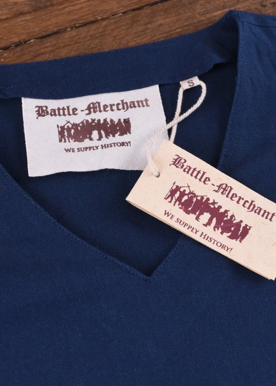 Mittelalter Bluse Aila mit Schnürung, blau