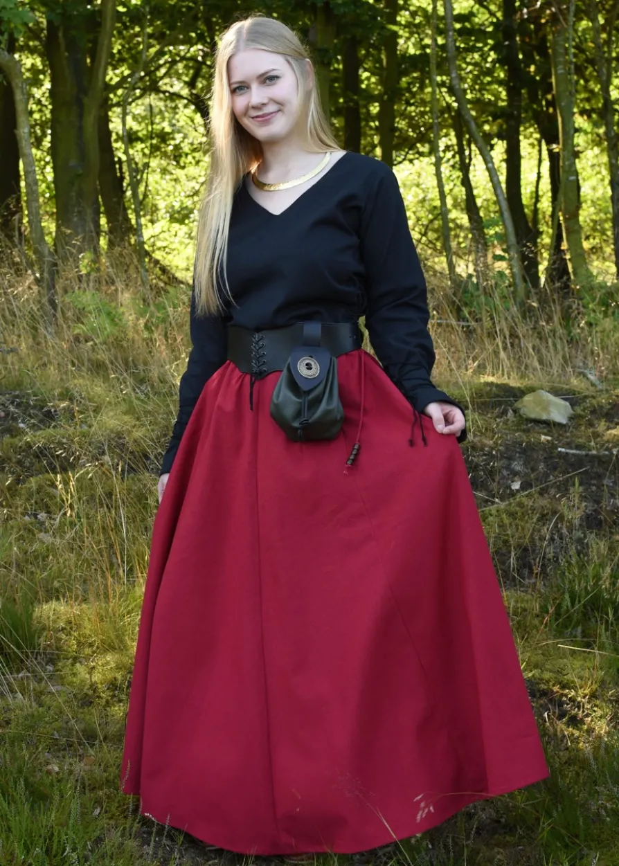 Mittelalter Bluse Aila mit Schnürung, schwarz