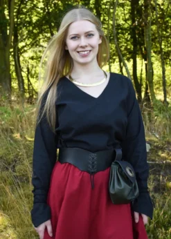 Mittelalter Bluse Aila mit Schnürung, schwarz