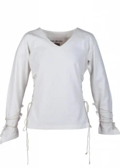 Mittelalter Bluse Aila mit Schnürung, natur