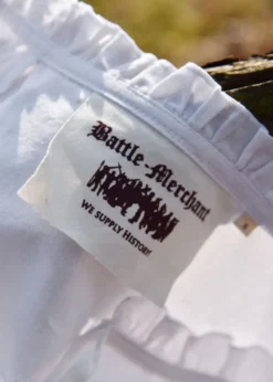 Mittelalter Bluse Birga mit 3/4 Arm, weiß