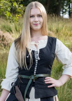 Mittelalter Bluse Birga mit 3/4 Arm, natur