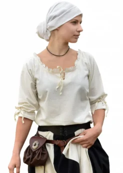 Mittelalter Bluse Birga mit 3/4 Arm, natur