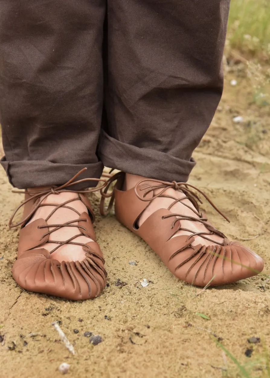 Mittelalter Bundschuhe, braun