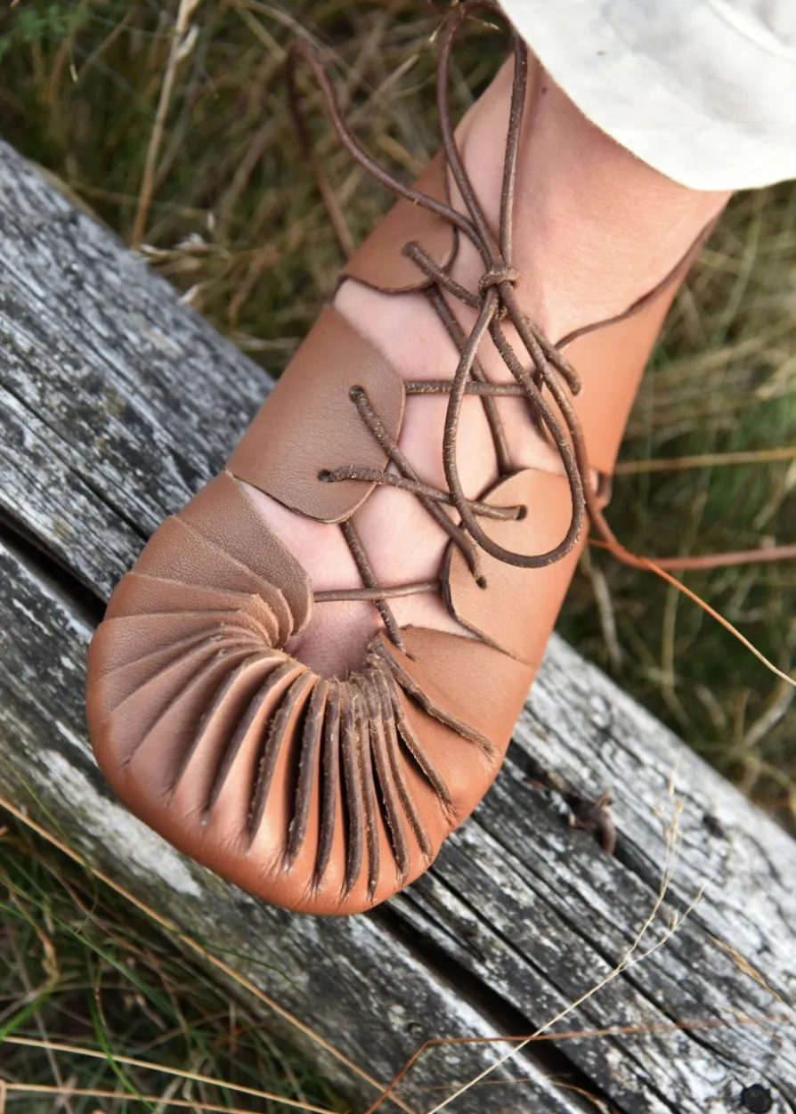Mittelalter Bundschuhe, braun