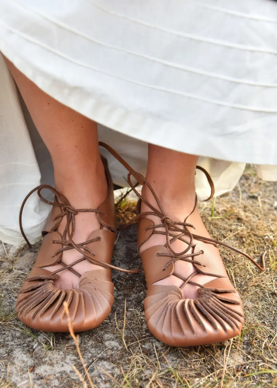 Mittelalter Bundschuhe, braun