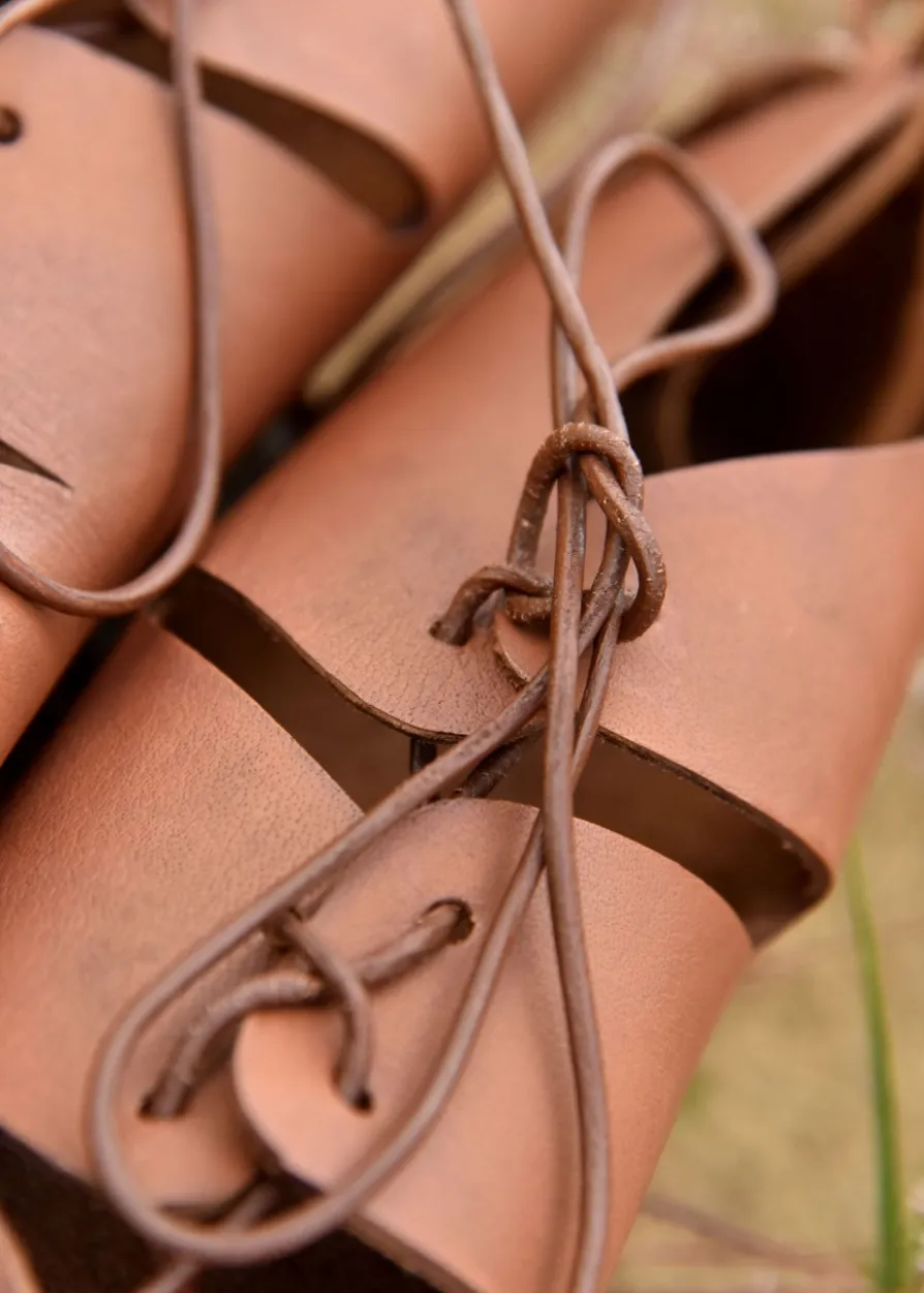Mittelalter Bundschuhe, braun