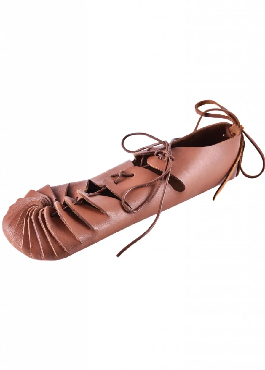 Mittelalter Bundschuhe, braun