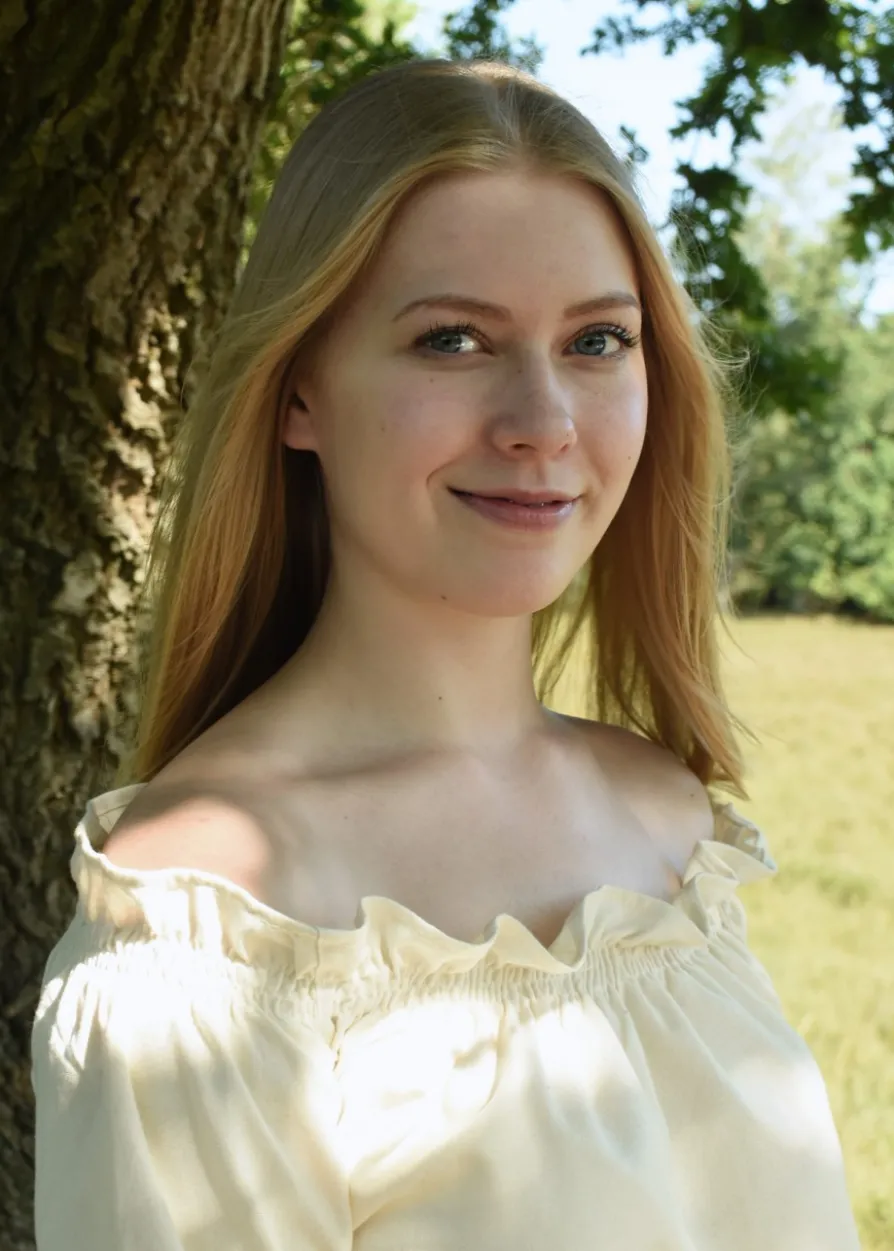 Mittelalter Carmen-Bluse, natur
