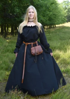 Mittelalter Carmen-Bluse, schwarz