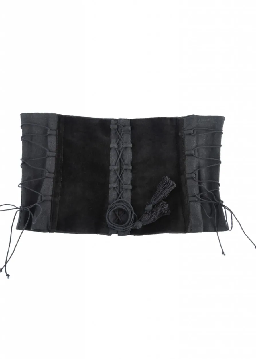 Mittelalter Corsage Anik aus Samt, schwarz