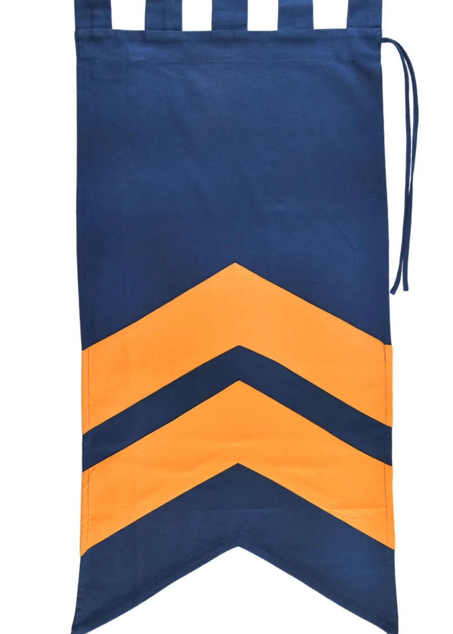Mittelalter Fahne mit Streifen, blau - gelb