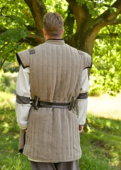 Mittelalter Gambeson Vari, Used-Look, braun - schwarz